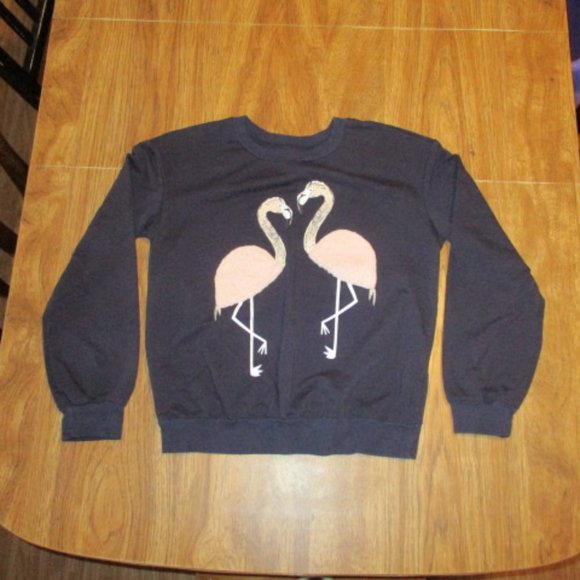 Bundle 3 for $15 - Navy Blue Flamingo Sweatshirt - Picture 1 of 3